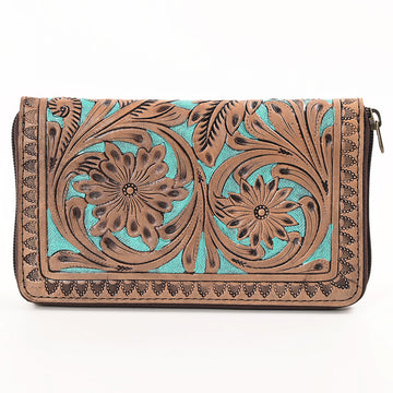 OHLAY WALLET Hand Tooled Genuine Leather women bag western handbag purse
